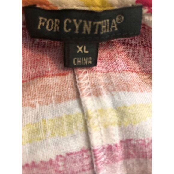 Linen Cynthia Striped Red Orange Multicolor Linen Blend Boxy Fit Top size xl
Co - Picture 11 of 12